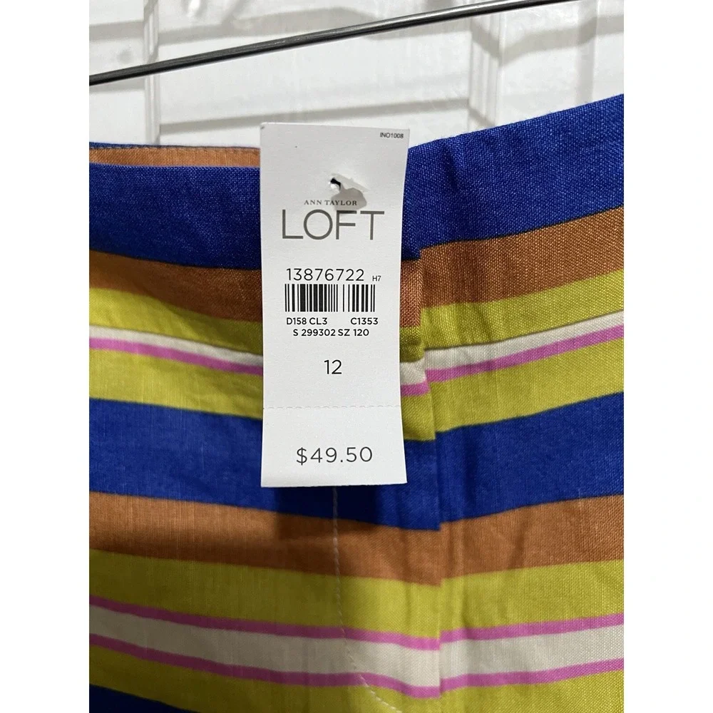 NWT Size 12 Women's‎ Loft Stripe Shorts